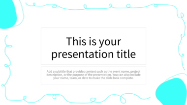 Playful Turquoise Doodle PowerPoint Background