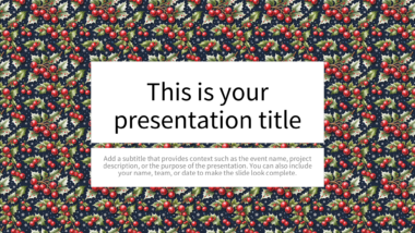 Festive Red Berries PowerPoint Background