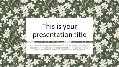 White-Green Vintage Floral PowerPoint Background