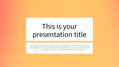 Warm Orange-Pink Gradient PowerPoint Background