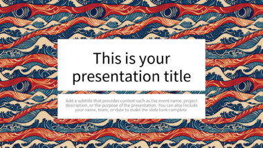 Japanese-Themed Waves PowerPoint Background