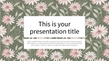 Romantic Floral Pink and Green PowerPoint Background