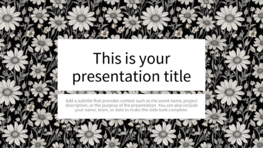 Elegant Monochromatic Floral PowerPoint Background