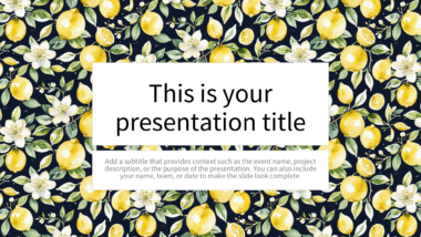 Vibrant Watercolor Lemon PowerPoint Background