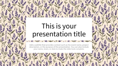 Lavender Pattern On Cream PowerPoint Background