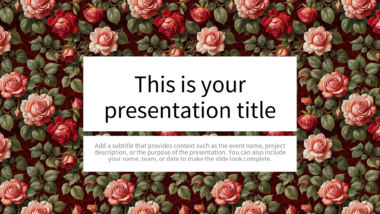 Elegant Vintage Roses PowerPoint Background