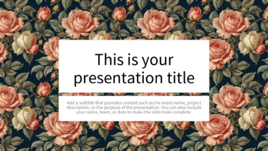 Artistic Vintage Roses PowerPoint Background