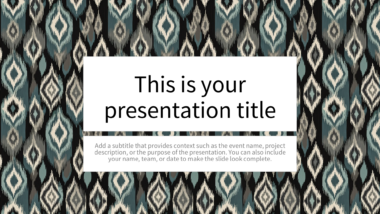 Vintage Blue Ikat PowerPoint Background