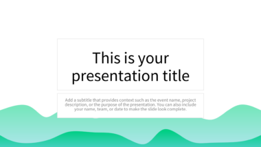 Minimalist Blue-Green Wavy PowerPoint Background