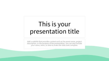 Minimalist Mint Green Waves PowerPoint Background