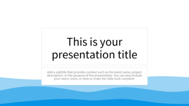 Serene Minimalist Blue Waves PowerPoint Background