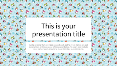 Playful Colorful Penguins PowerPoint Background